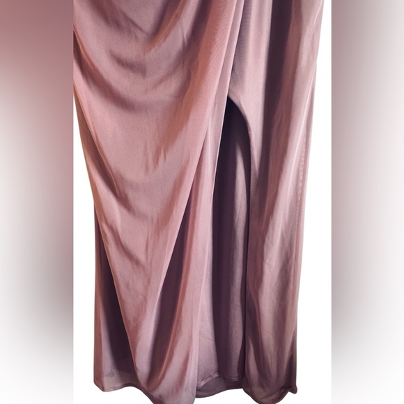 Azazie Strapless Dress in old rose Elegant mauve gown with ruched detailing - Picture 5 of 12
